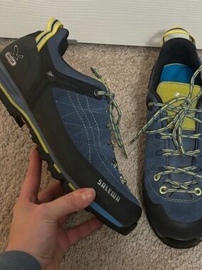 Salewa Mountain Trainer Approach Shoe 3F Pelle Blue Jean/Citron 38 / US 7